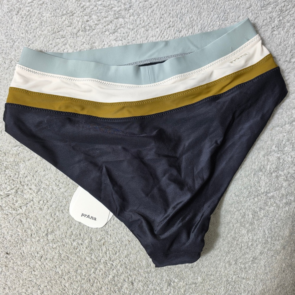 NEW! Prana Baja Bound High Rise Bottom Womens Med Black Colorblock Stretch